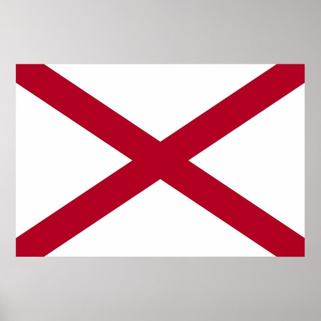 Affiche Drapeau de l'Alabama (Devant)