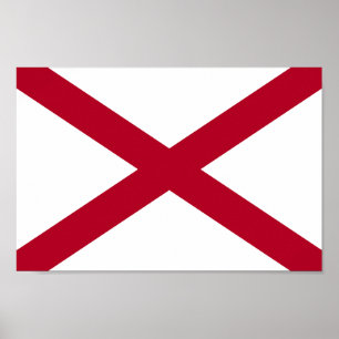Affiche Drapeau de l'Alabama