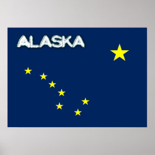 Affiche Drapeau de l'Alaska