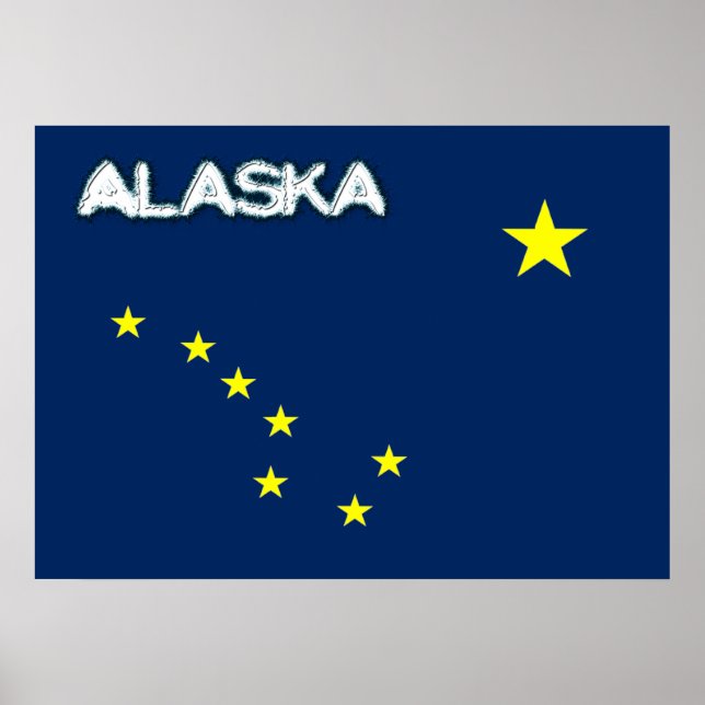 Affiche Drapeau de l'Alaska (Devant)