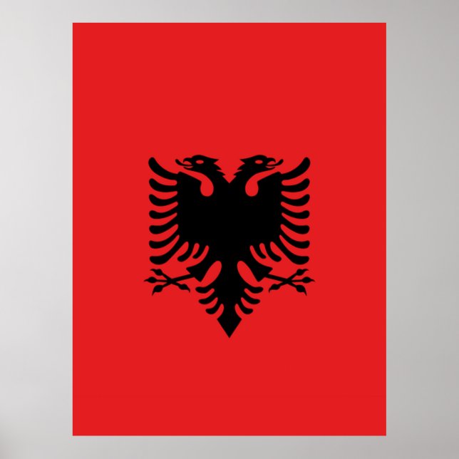 Affiche Drapeau de l'Albanie (Devant)