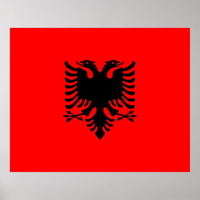 Affiche Drapeau de l'Albanie (Devant)