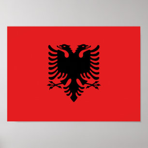 Affiche Drapeau de l'Albanie - Flamuri Kombëtar - Drapeau
