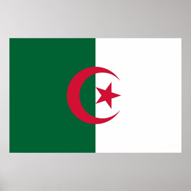 Affiche Drapeau de l'Algérie (Devant)