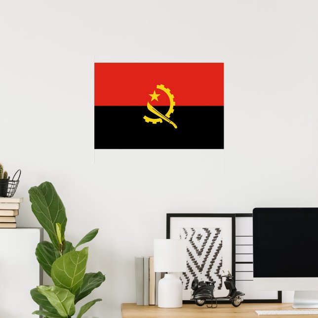 Affiche Drapeau de l'Angola (Bureau à domicile)