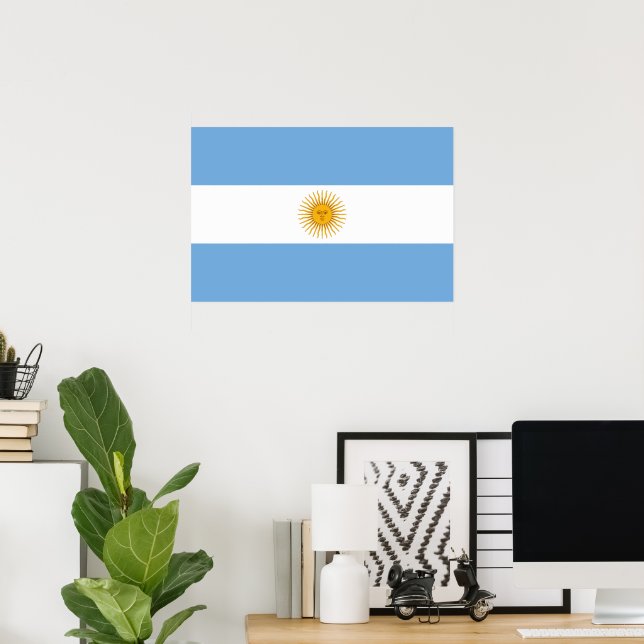 Affiche Drapeau de l'Argentine (Bureau à domicile)