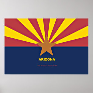 Affiche Drapeau de l'Arizona avec slogan