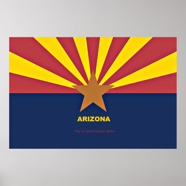 Affiche Drapeau de l'Arizona avec slogan (Devant)