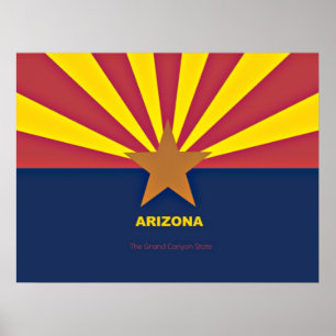 Affiche Drapeau de l'Arizona avec slogan