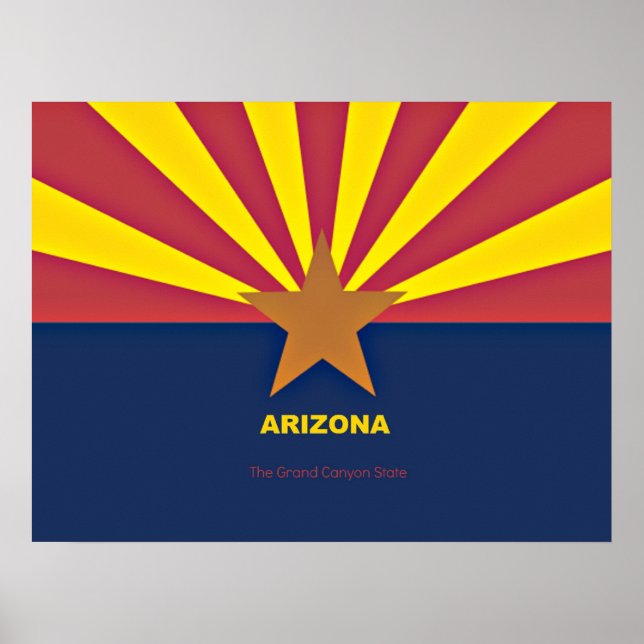 Affiche Drapeau de l'Arizona avec slogan (Devant)