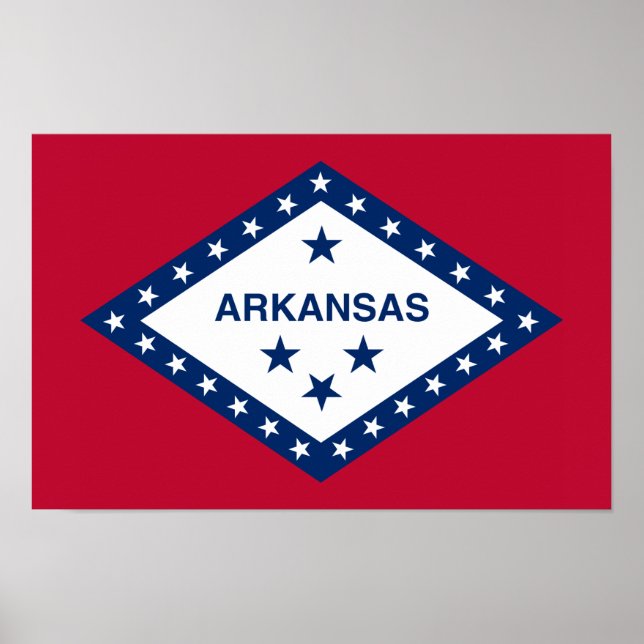 Affiche Drapeau de l'Arkansas (Devant)
