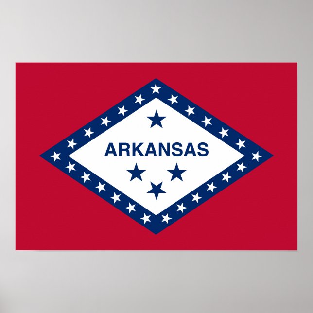 Affiche Drapeau de l'Arkansas (Devant)