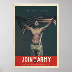 Affiche Drapeau de l'armée américaine vintage
