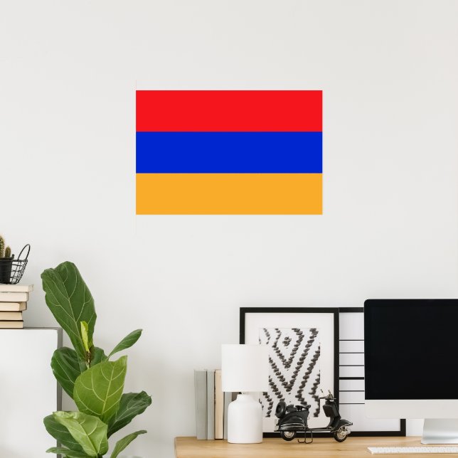 Affiche Drapeau de l'Arménie (Bureau à domicile)