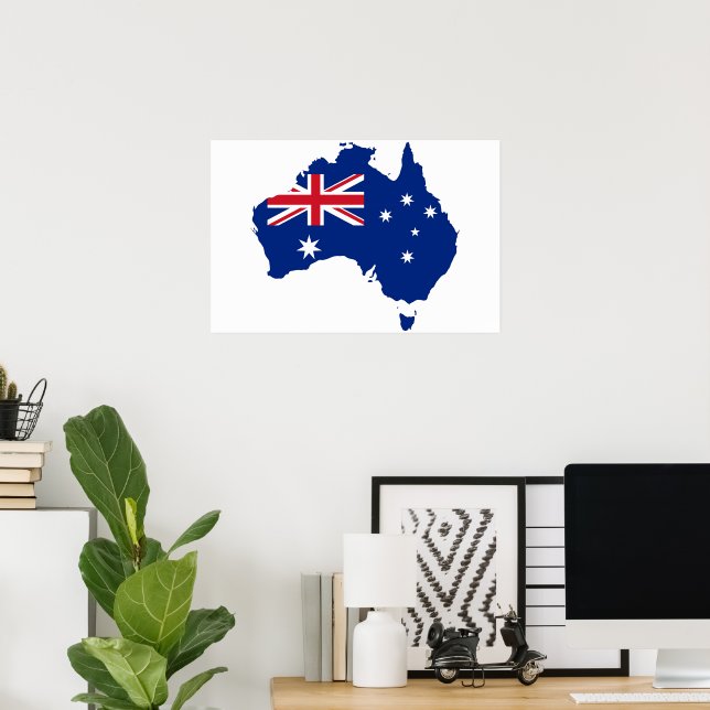 Affiche drapeau de l'Australie (Bureau à domicile)