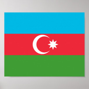 Affiche Drapeau de l'Azerbaïdjan