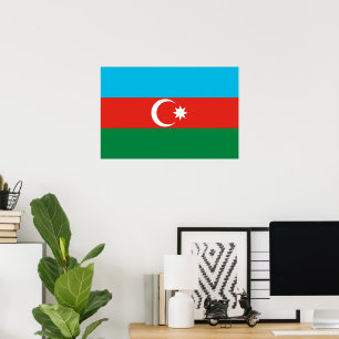 Affiche Drapeau de l'Azerbaïdjan