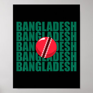 Affiche Drapeau de l'équipe nationale de cricket du Bangla