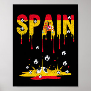 Affiche Drapeau de l'Espagne Football américain dégoulinan