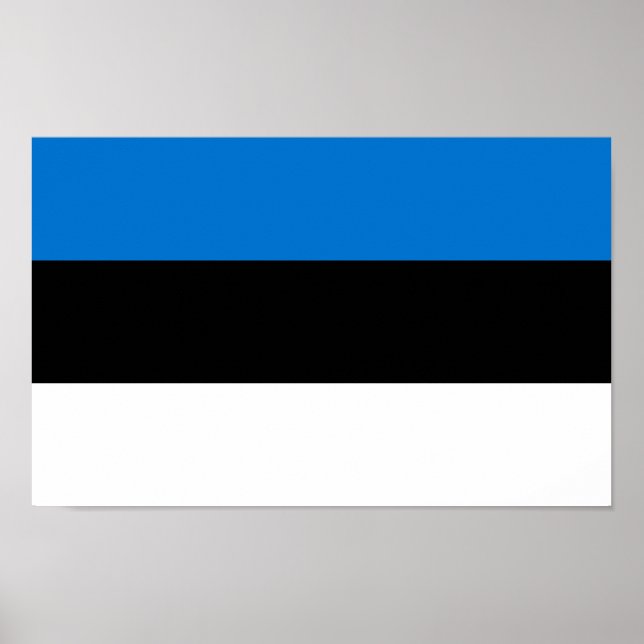 Affiche Drapeau de l'Estonie (Devant)