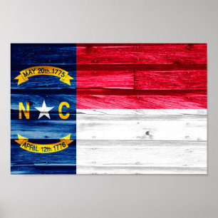 Affiche Drapeau de l'État de Caroline du Nord