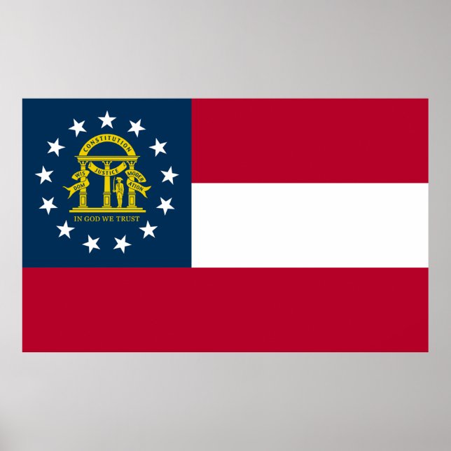 Affiche Drapeau de l'État de Géorgie (Devant)