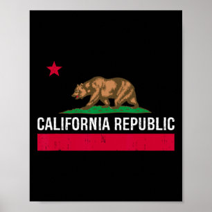 Affiche Drapeau de l'État de la République de Californie