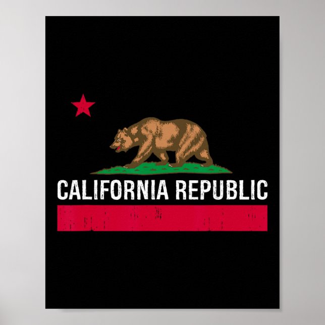 Affiche Drapeau de l'État de la République de Californie  (Devant)
