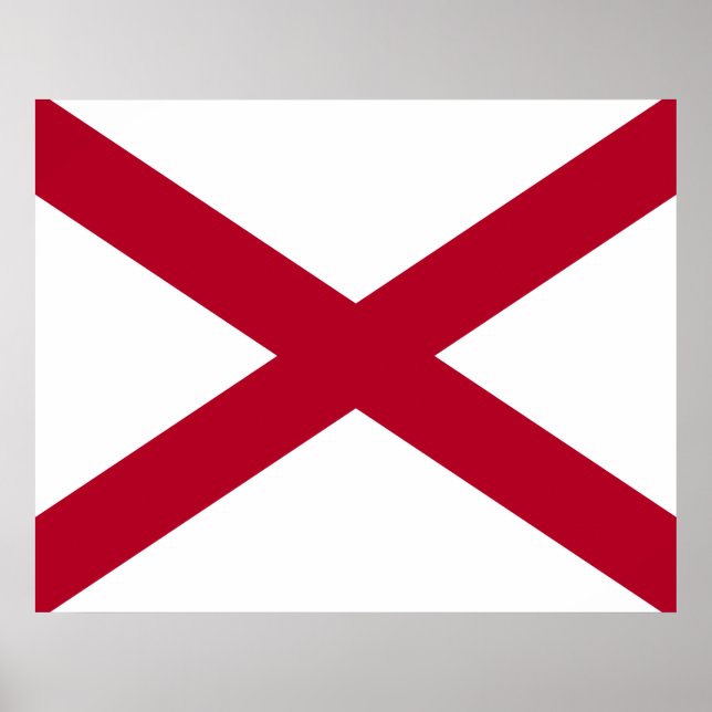 Affiche Drapeau de l'état de l'Alabama (Devant)