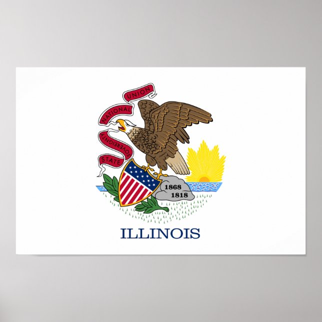 Affiche Drapeau de l'État de l'Illinois (Devant)