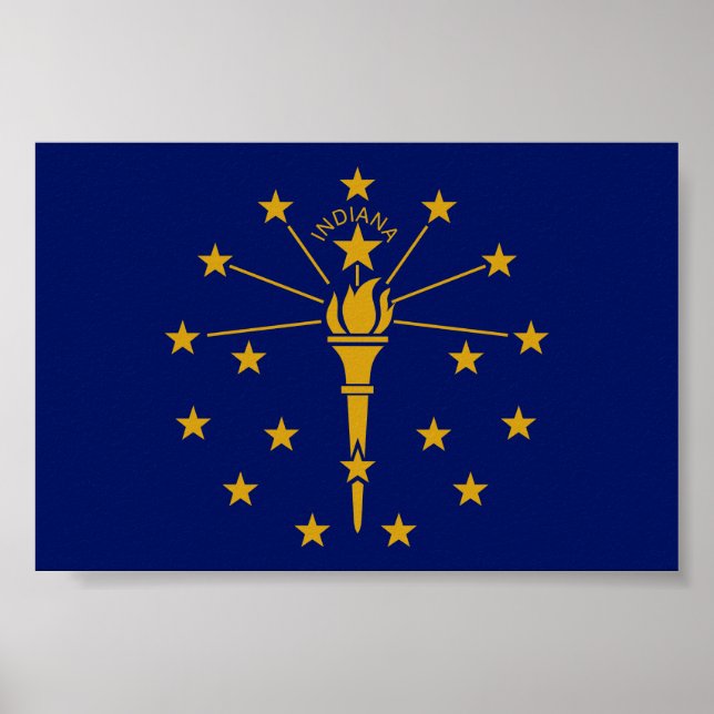 Affiche Drapeau de l'État de l'Indiana (Devant)