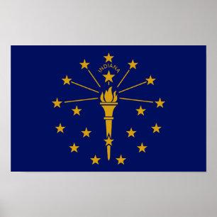 Affiche Drapeau de l'État de l'Indiana