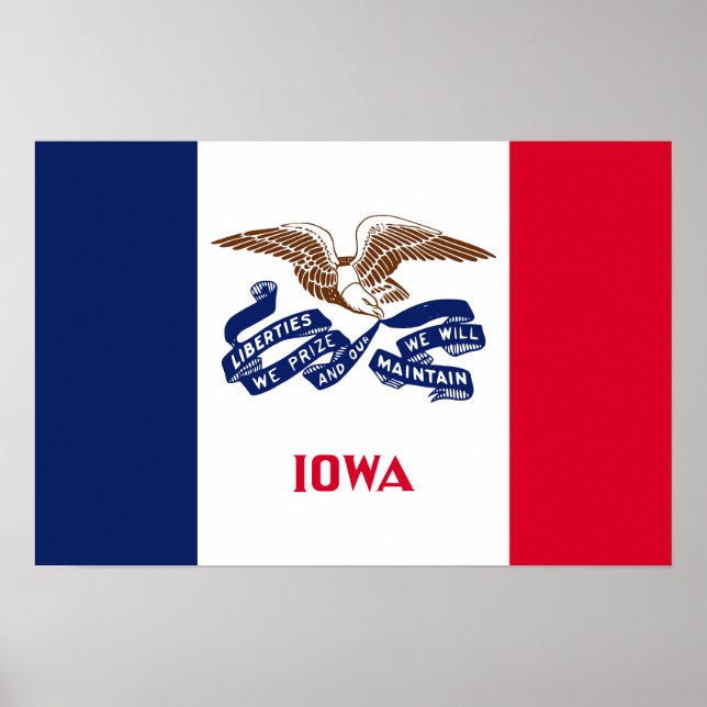 Affiche Drapeau de l'État de l'Iowa (Devant)