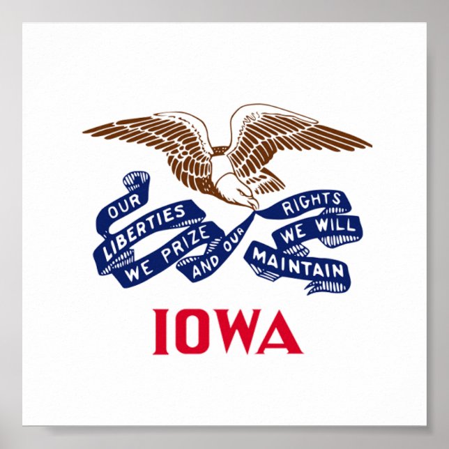 Affiche Drapeau de l'État de l'Iowa (Devant)