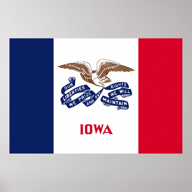 Affiche Drapeau de l'État de l'Iowa (Devant)