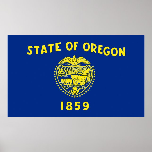 Affiche Drapeau de l'État de l'Oregon (Devant)
