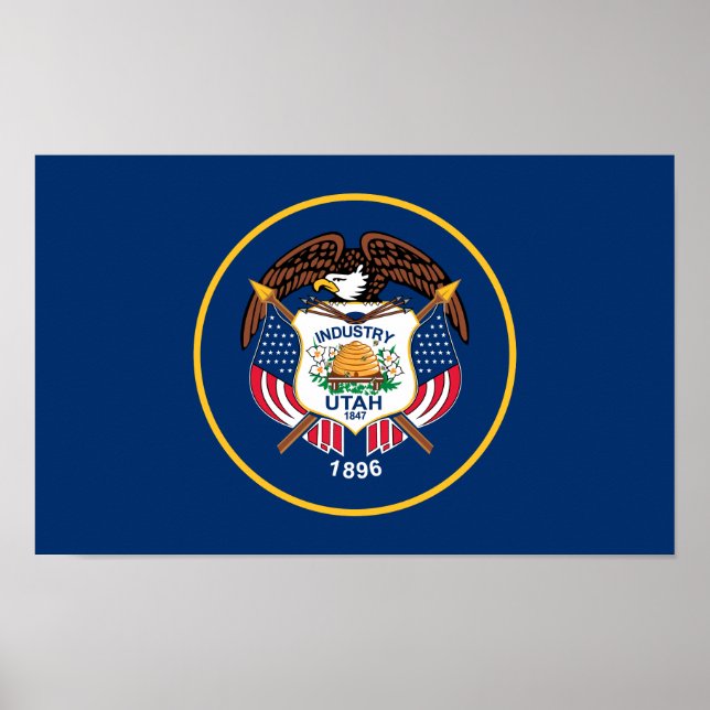 Affiche Drapeau de l'État de l'Utah (Devant)