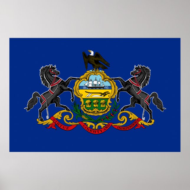 Affiche Drapeau de l'État de Pennsylvanie (Devant)