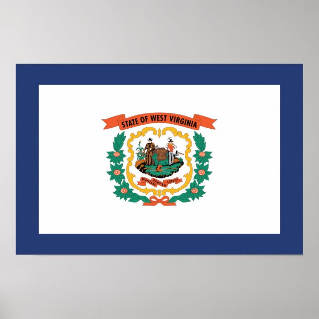 Affiche Drapeau de l'État de Virginie-Occidentale, États-U (Devant)