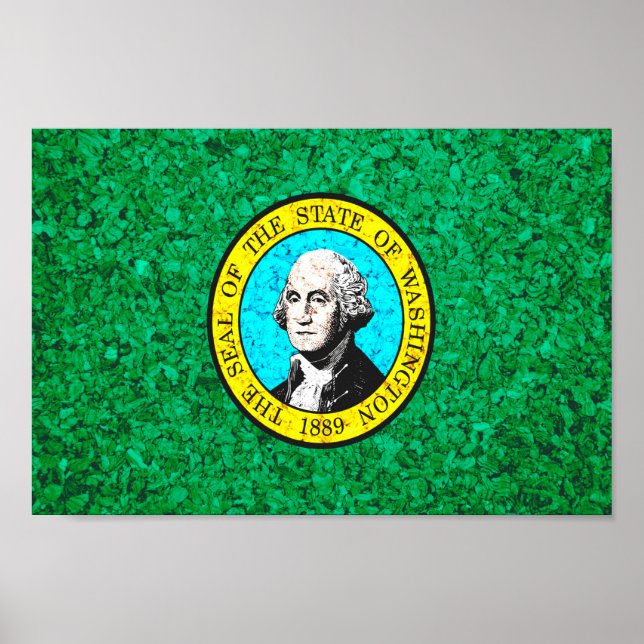 Affiche Drapeau de l'État de Washington (Devant)