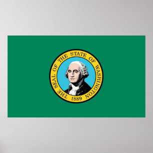 Affiche drapeau de l'État de Washington