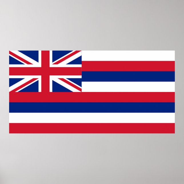 Affiche Drapeau de l'État d'Hawaii (Devant)