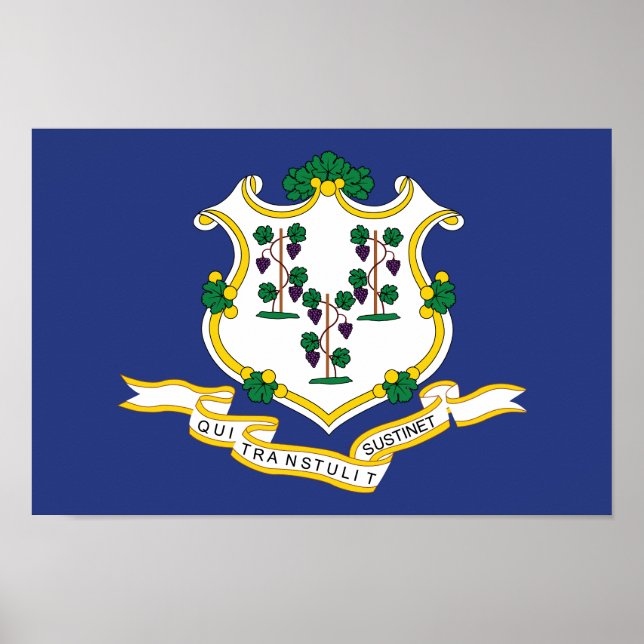 Affiche Drapeau de l'État du Connecticut (Devant)