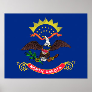 Affiche Drapeau de l'État du Dakota du Nord