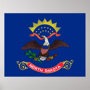 Affiche Drapeau de l'État du Dakota du Nord
