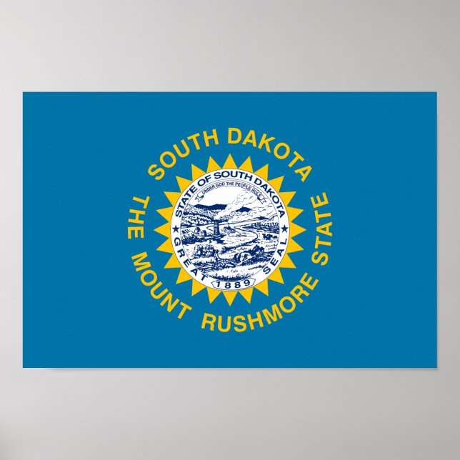 Affiche Drapeau de l'État du Dakota du Sud (Devant)