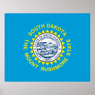 Affiche Drapeau de l'État du Dakota du Sud