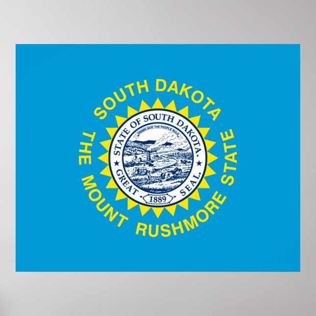 Affiche Drapeau de l'État du Dakota du Sud (Devant)