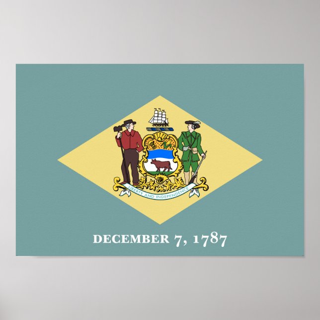 Affiche Drapeau de l'État du Delaware (Devant)