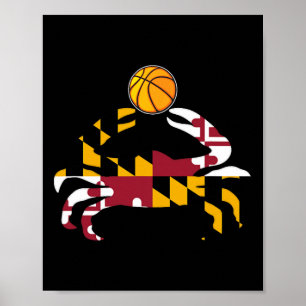 Affiche Drapeau de l'État du Maryland Fierté de crabe bleu